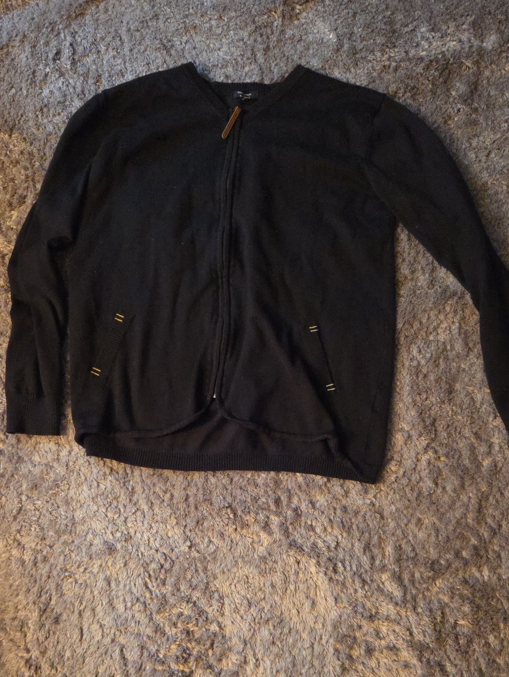 Black Zip-Front Sweater Cardigan